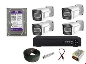 پکیج ۴ عددی دوربین مداربسته فول اچ دی پلاک خوان و تشخیص چهره