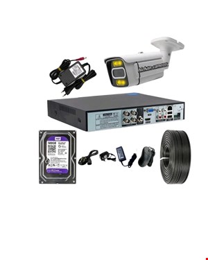 پکیج کامل تک دوربین دید در شب رنگی بدنه فلز ضدآب 